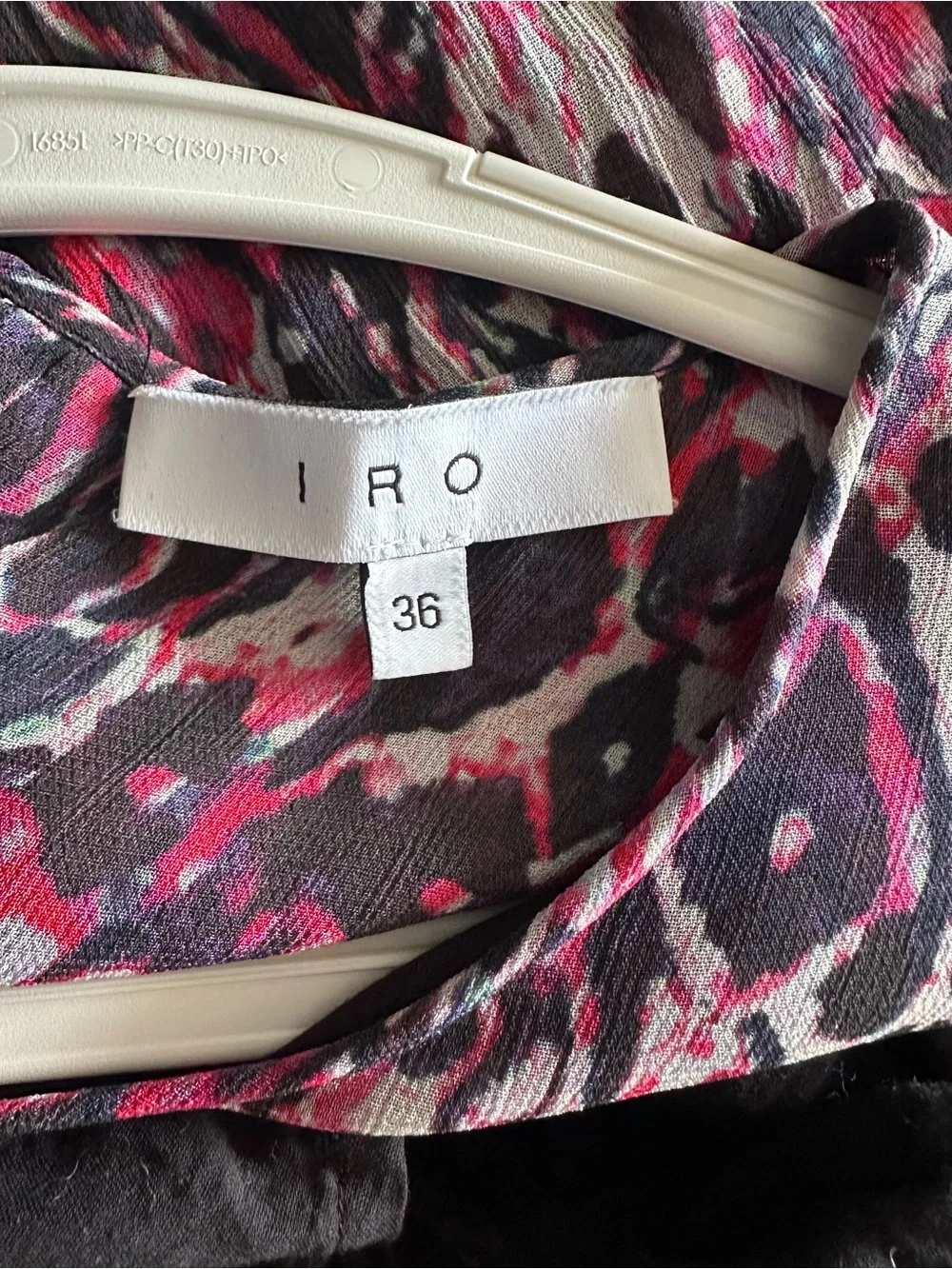 IRO Pink and Black Snake-Print Mini Viscose Dress sz 36